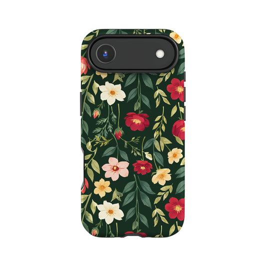 Dark Green Multicolour Floral Print Case Phone Case