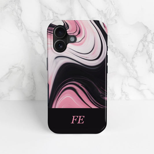 Personalised Pink Black Swirl Phone Case  Phone Case