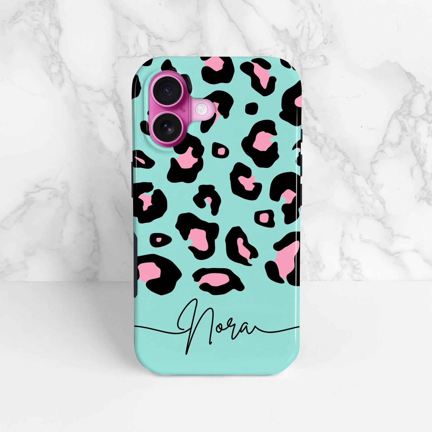 Blue Pink Ice Personalised Leopard Print Case  Phone Case