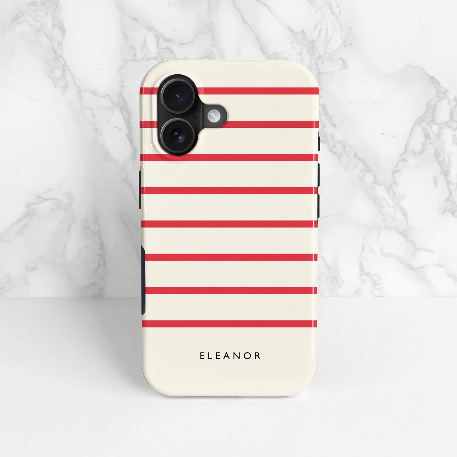 Personalised Red And Cream Stripe Case  Phone Case