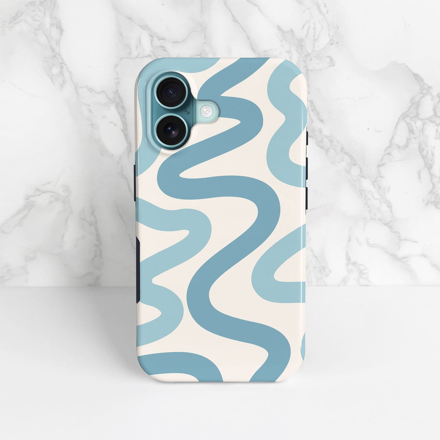 Light Blue Wavy Pattern Print Case  Phone Case