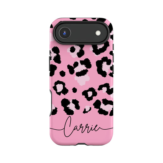 Baby Pink Leopard Print Personalised Phone Case iPhone 17 Air Phone Case