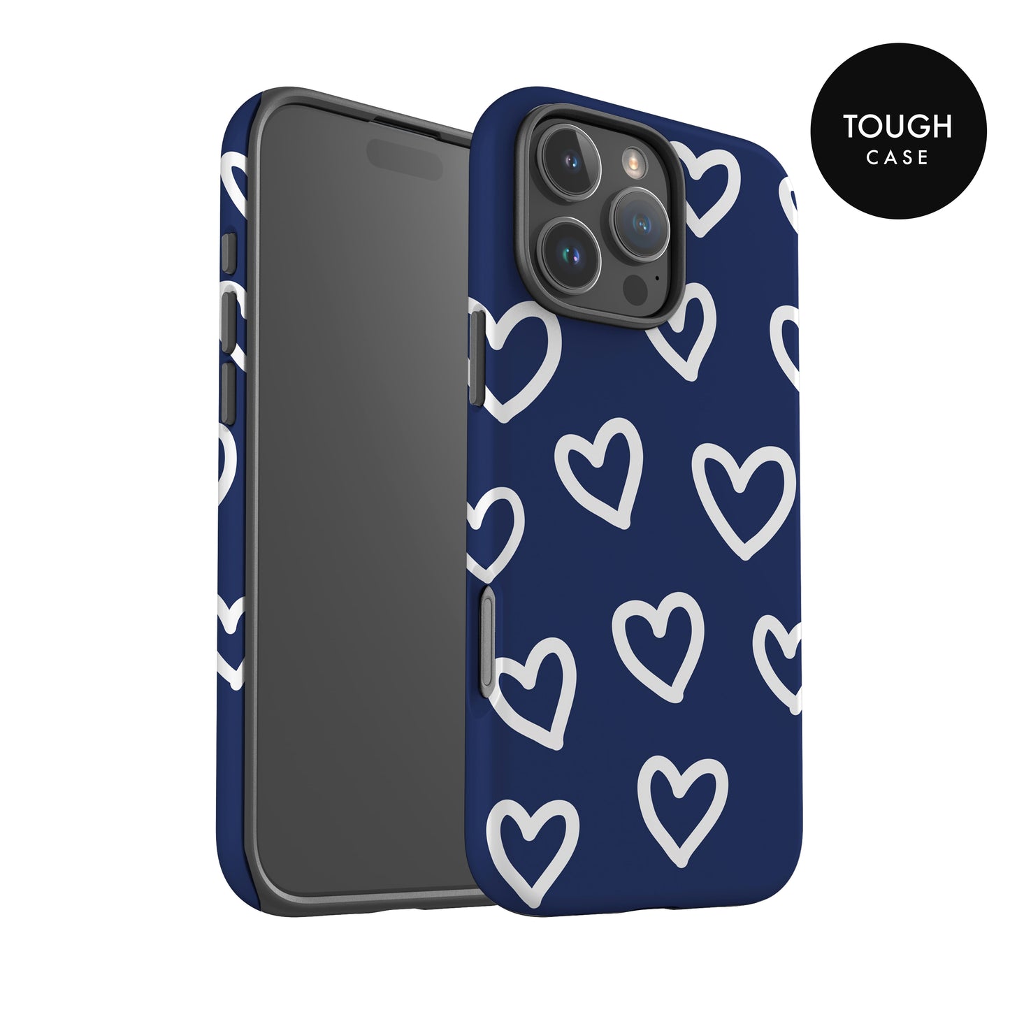 Navy Blue Heart Pattern Case Phone Case