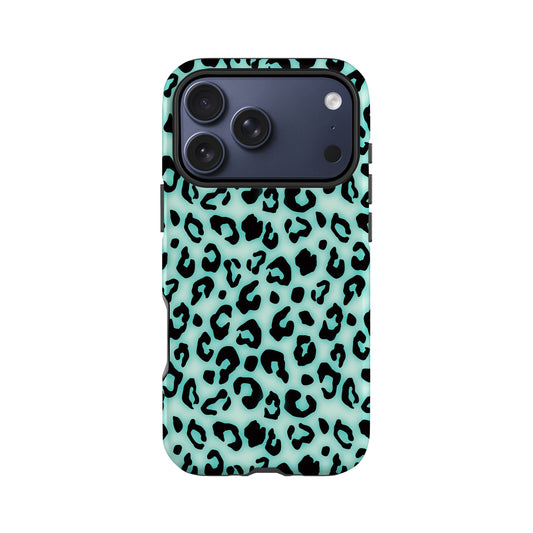 Blue Blush Leopard Print Phone Case iPhone 17 Pro Phone Case