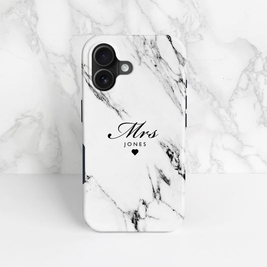 White Marble Custom Wife Name Phone Case  Phone Case