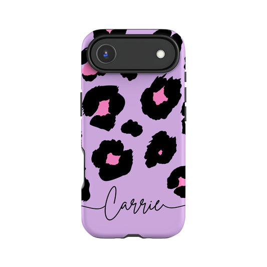 Purple Personalised Leopard Print Phone Case iPhone 17 Air Phone Case