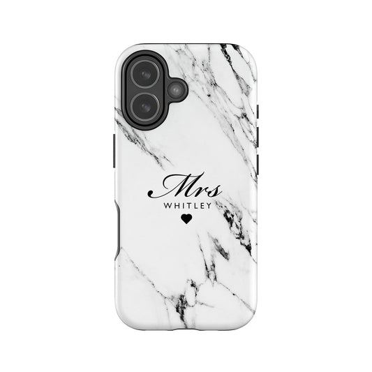White Marble Custom Wife Name Phone Case iPhone 17 Phone Case