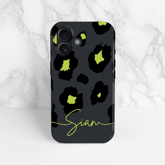 Green Grey Leopard Print Case  Phone Case