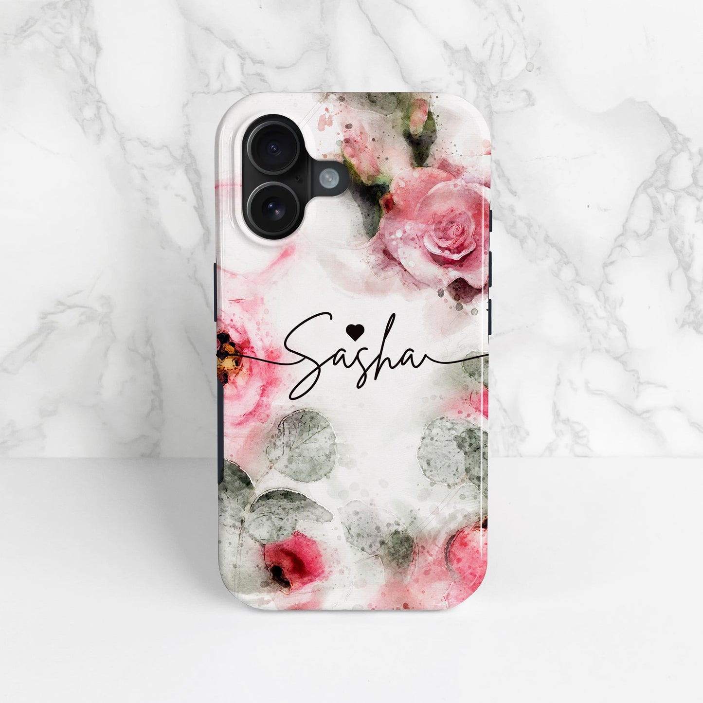 Personalised Rose Floral Print Phone Case  Phone Case