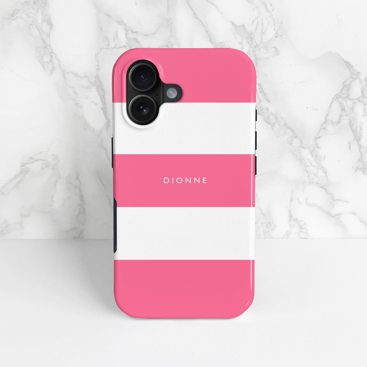 Pink Stripes Personalised Name Phone Case  Phone Case