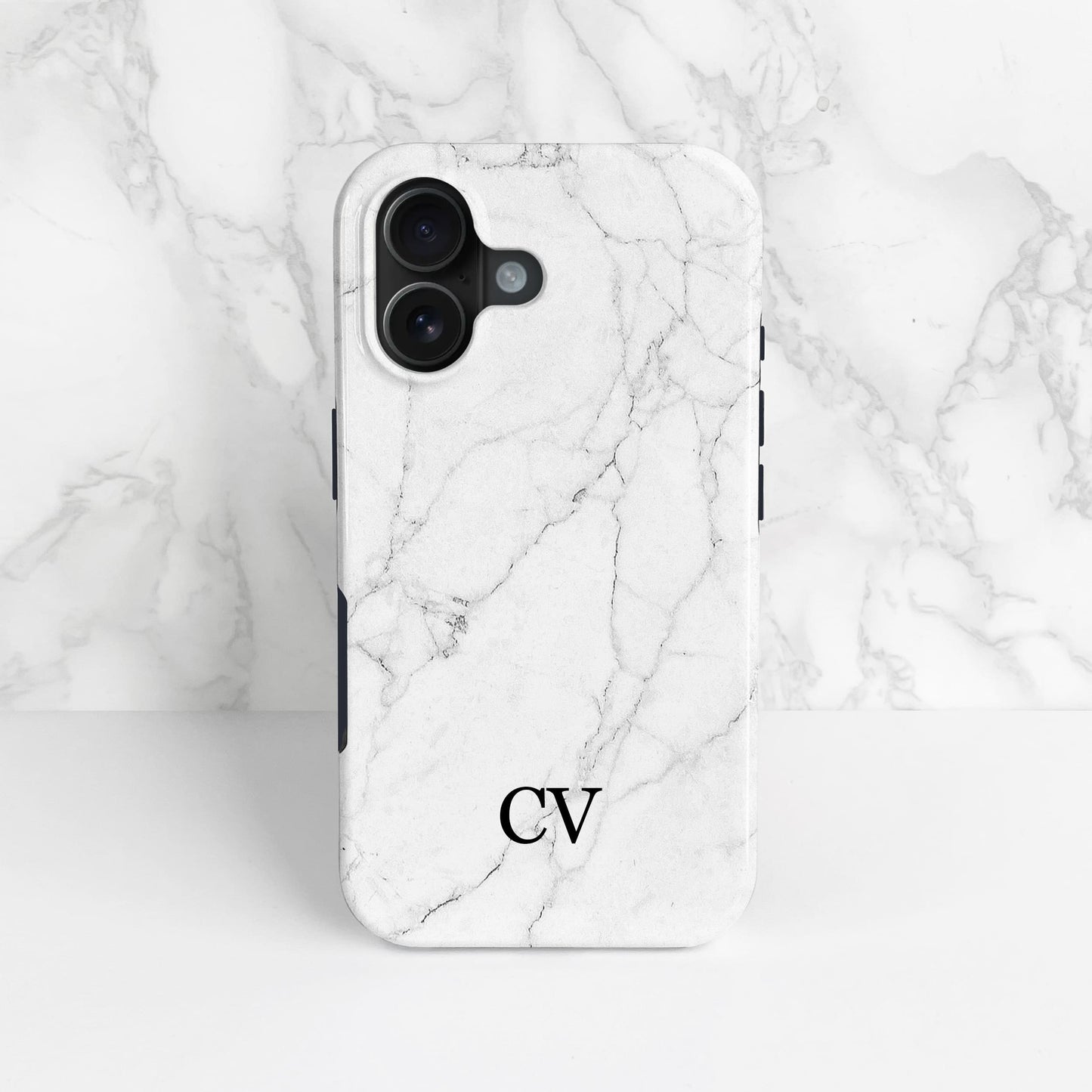 White Personalised Mono Marble Phone Case  Phone Case