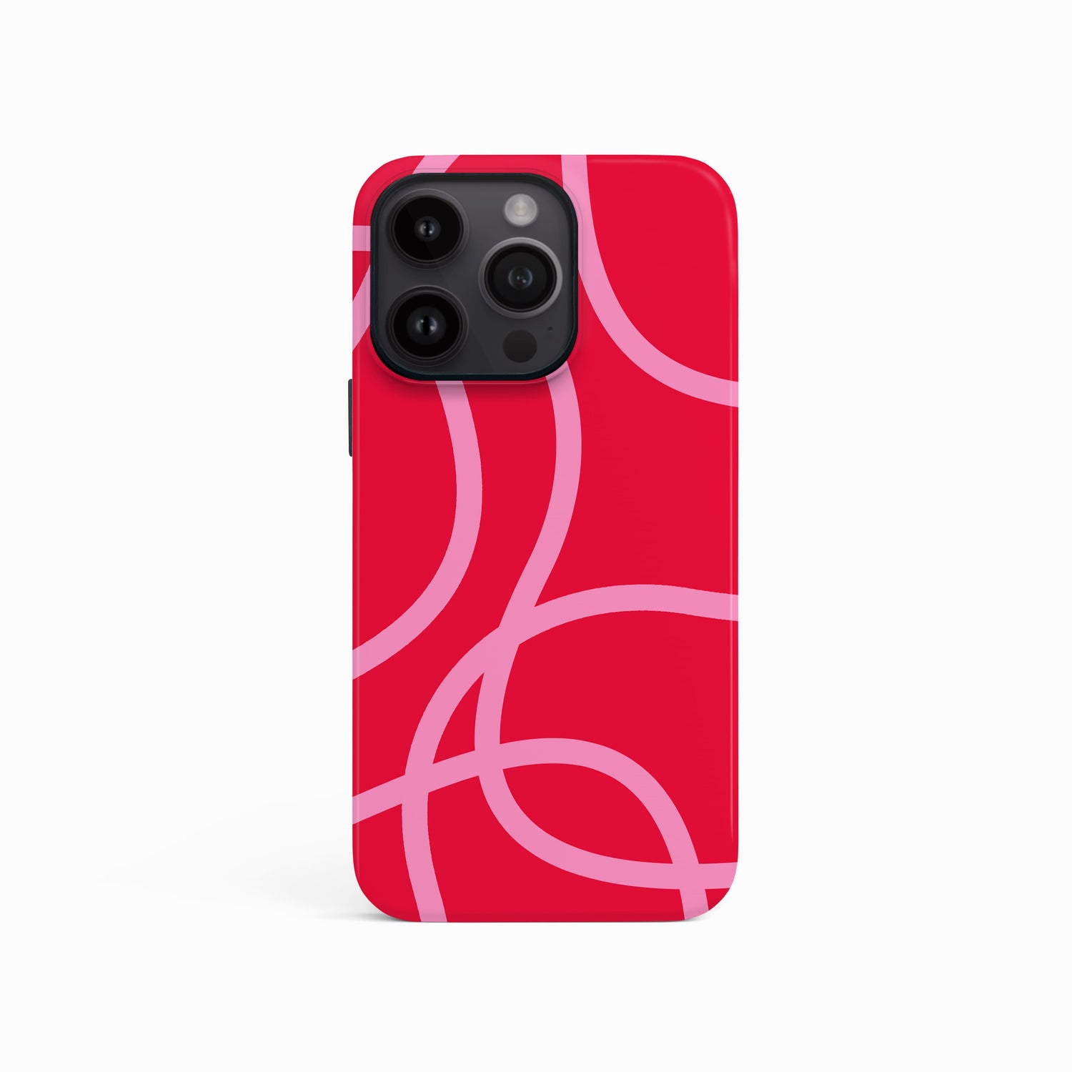 Abstract Red and Pink Lines Case iPhone 15 Phone Case