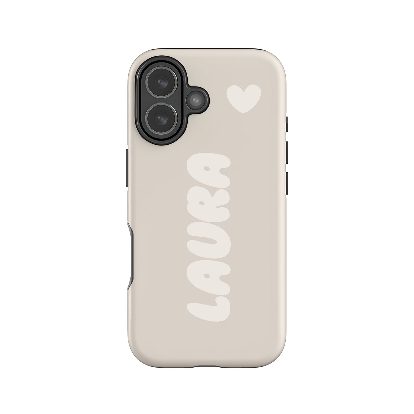 Custom Beige Bubble Name Case iPhone 17 Phone Case
