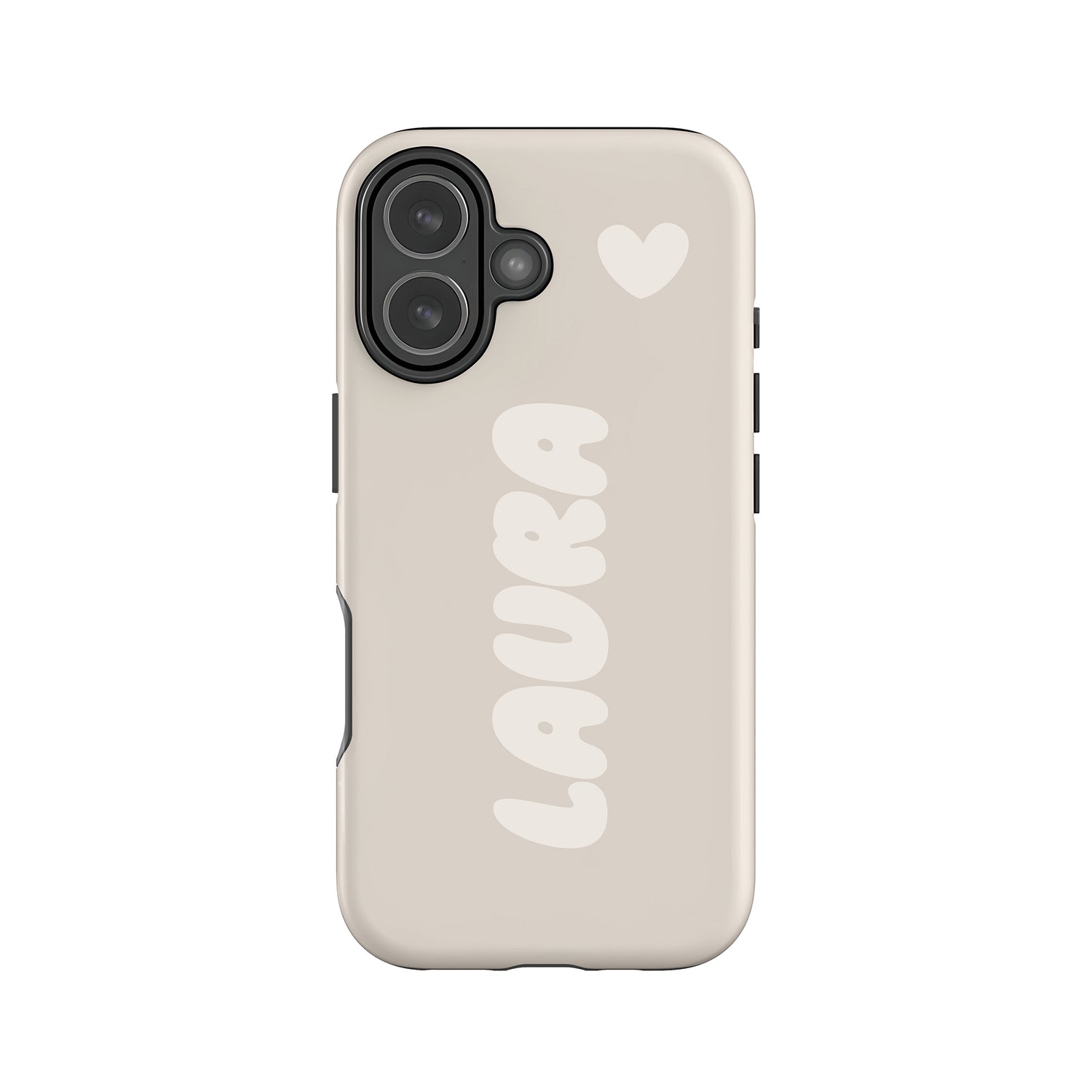 Custom Beige Bubble Name Case iPhone 17 Phone Case