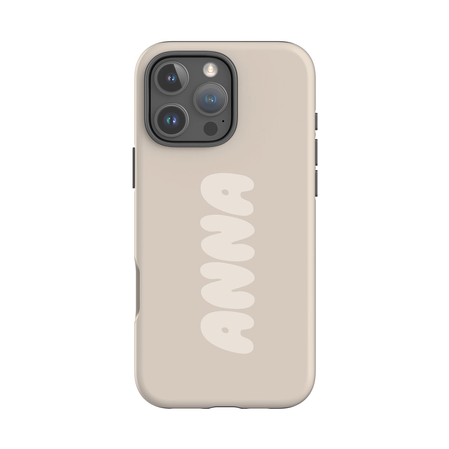 Custom Beige Bubble Name Case iPhone 16 Pro Phone Case