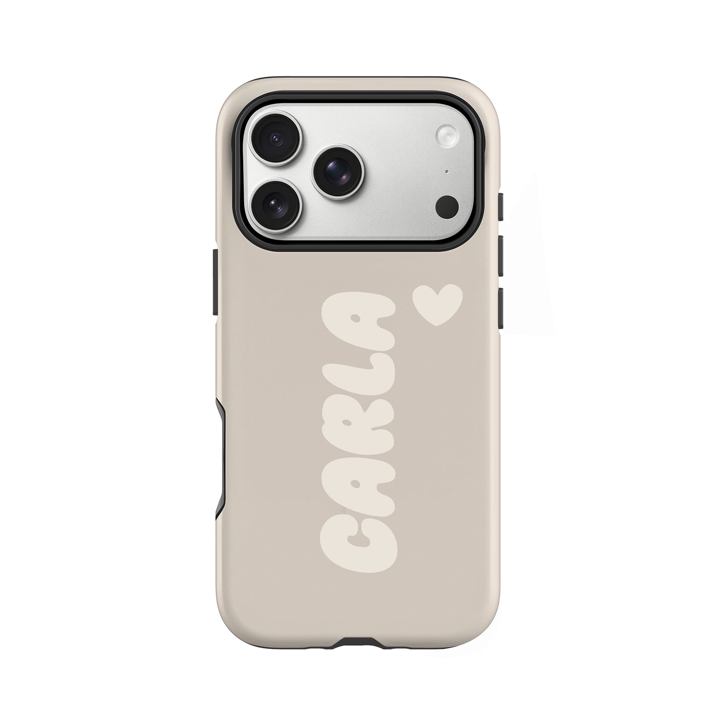 Custom Beige Bubble Name Case iPhone 17 Pro Phone Case