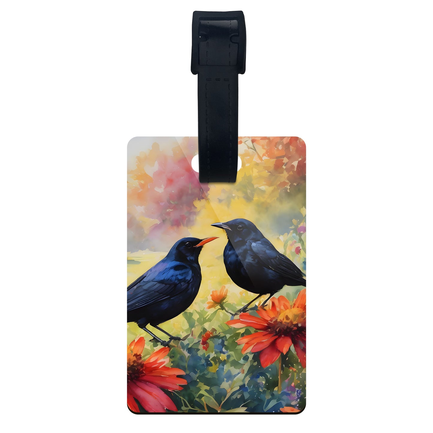 Personalised Blackbird Art Luggage Tag  luggage tag
