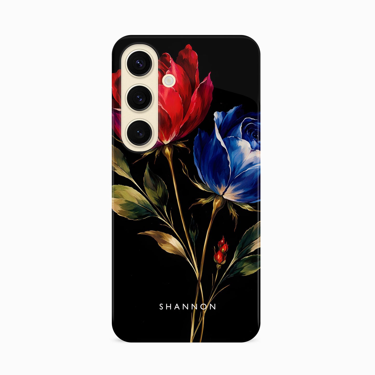 Custom Red Blue Rose Floral Print Case Phone Case