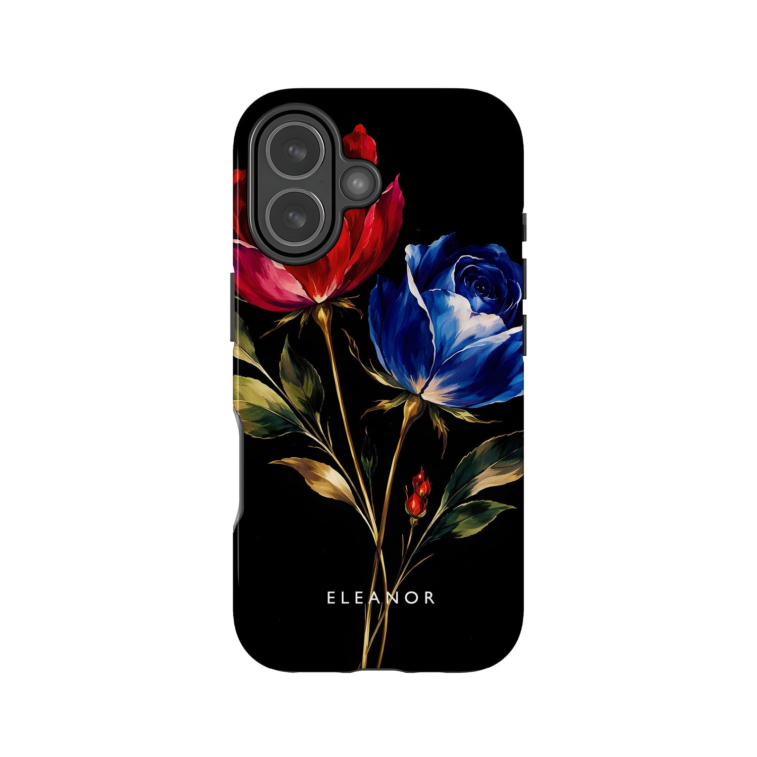 Custom Red Blue Rose Floral Print Case iPhone 17 Phone Case