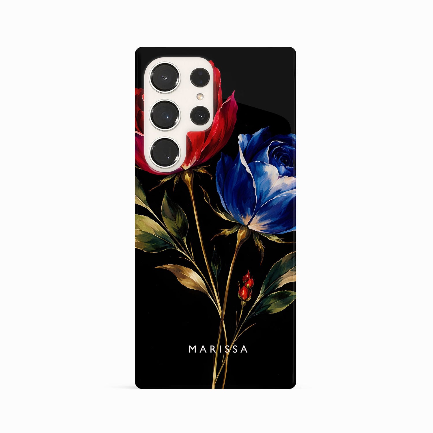 Custom Red Blue Rose Floral Print Case Phone Case