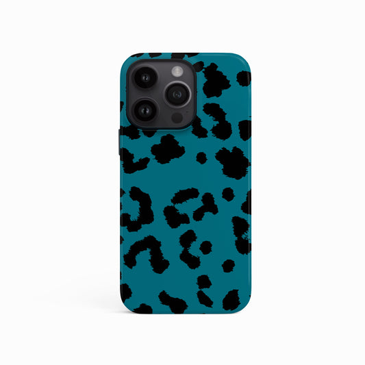 Blue Leopard Print Phone Case iPhone 15 Phone Case