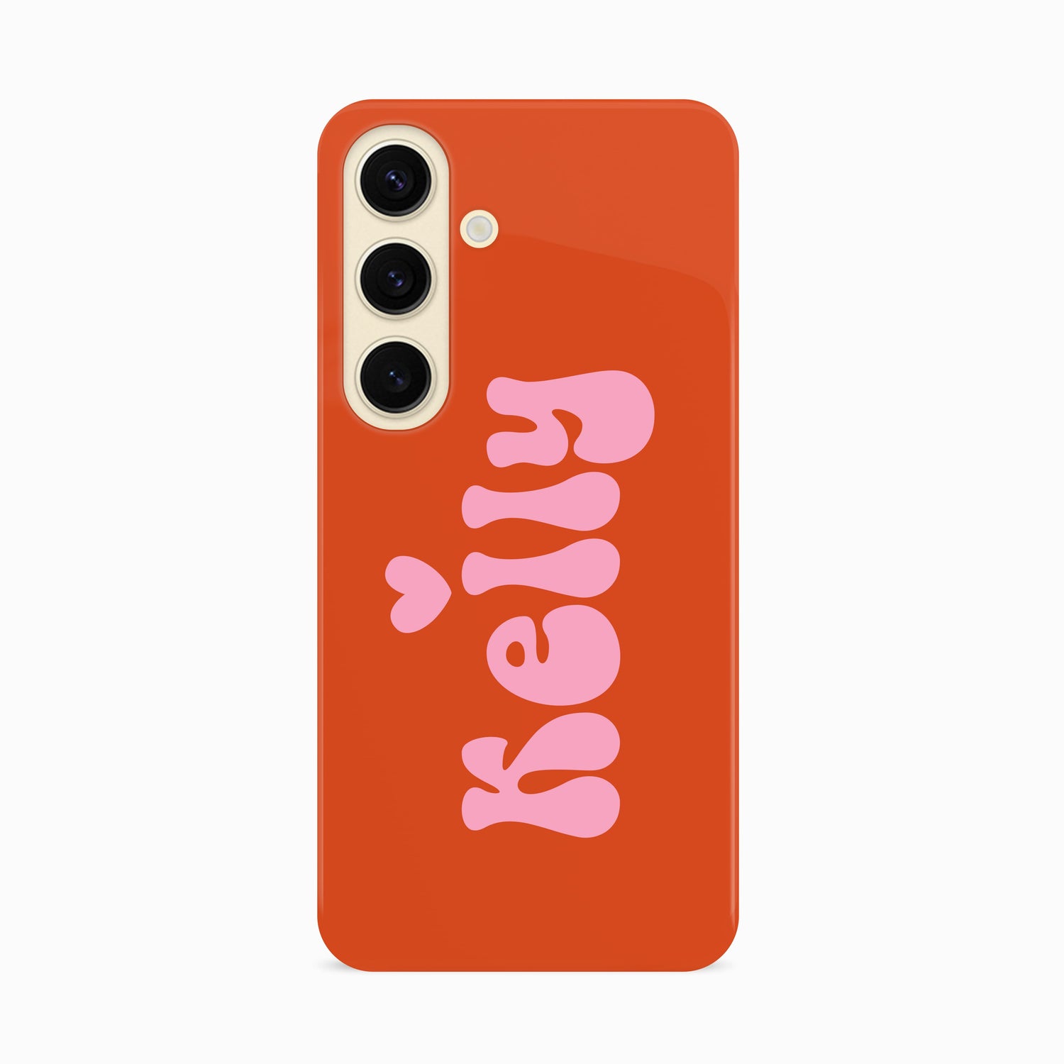 Burnt Orange Groovy Name Case Samsung Galaxy S24 Phone Case