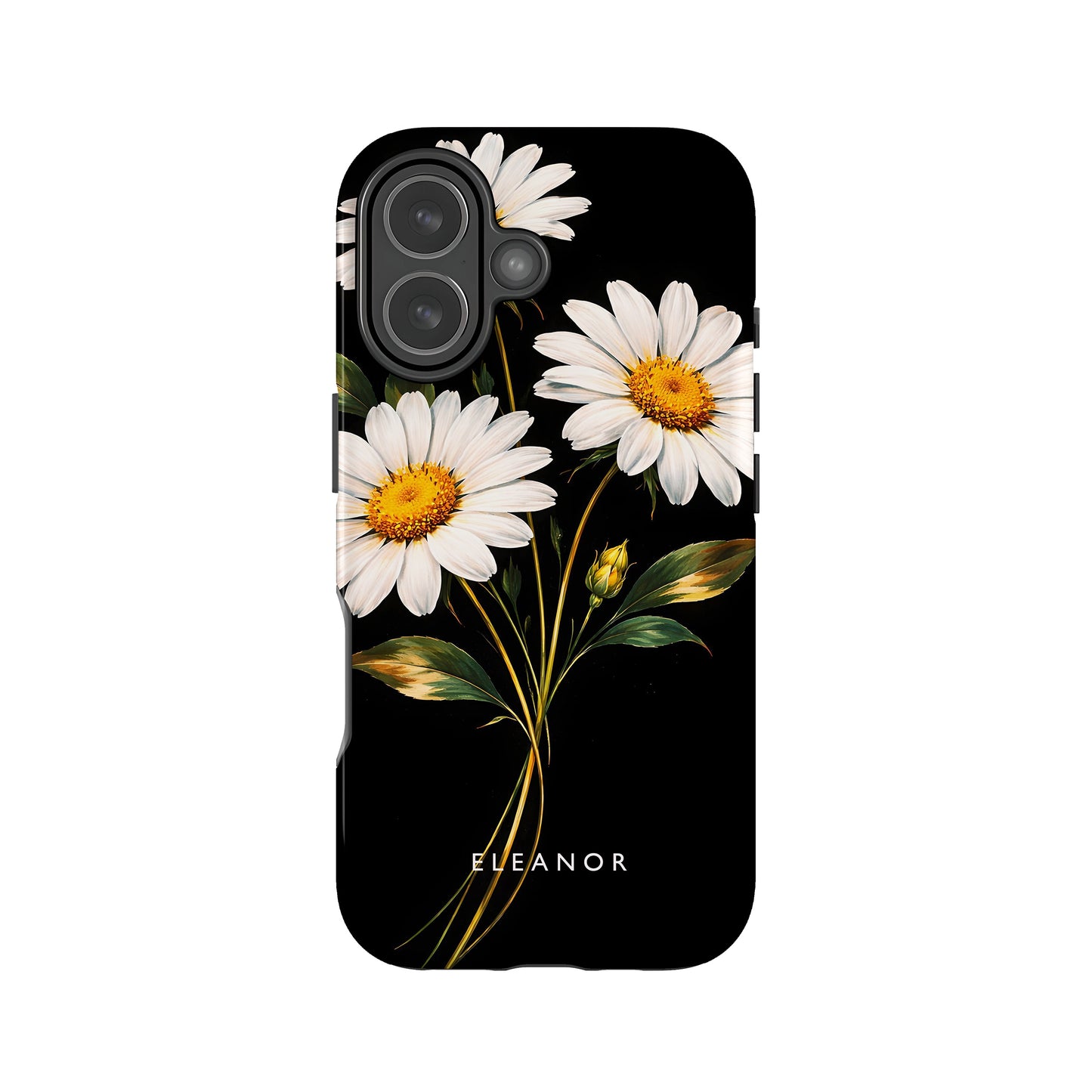 Custom Black Daisy Floral Print Case iPhone 17 Phone Case