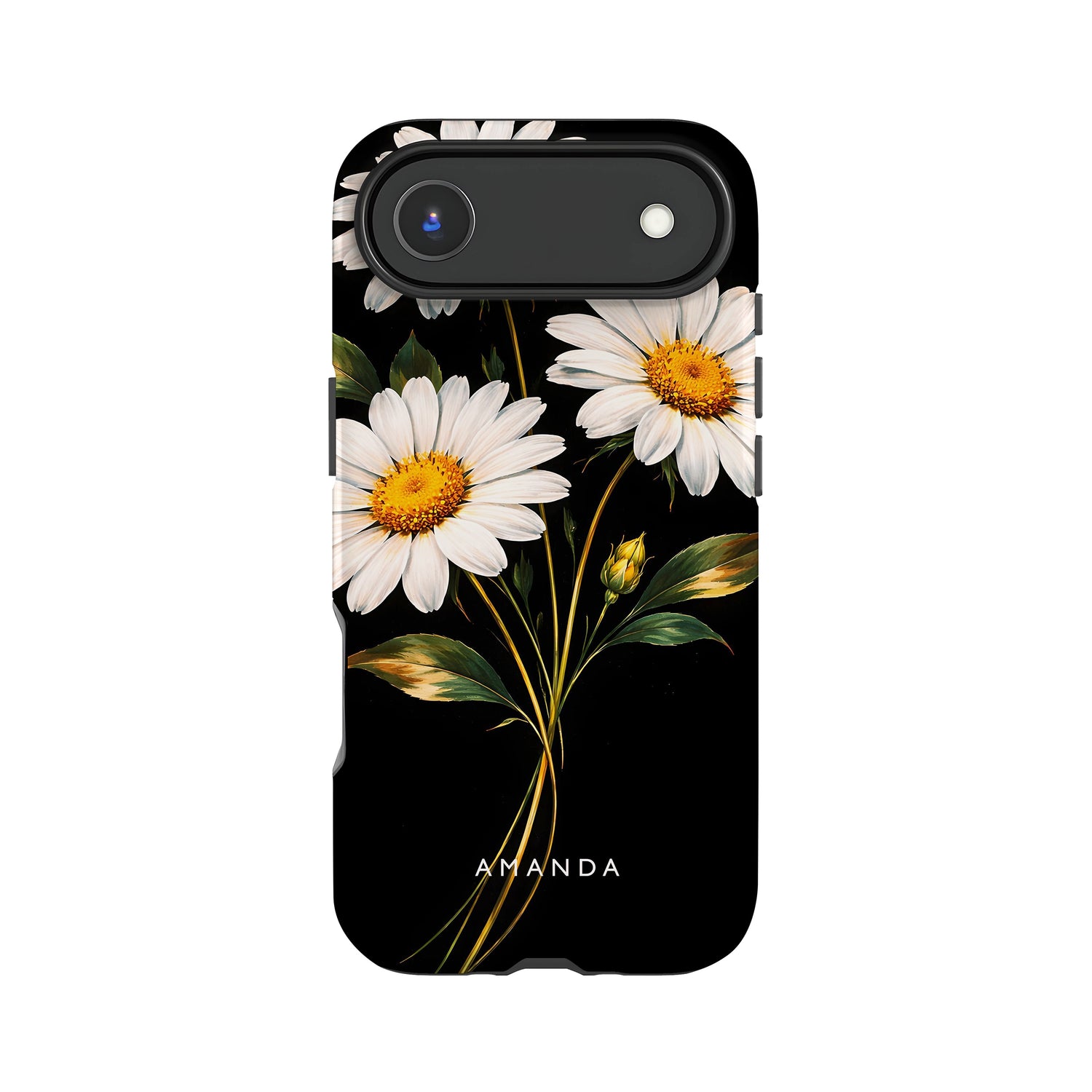 Custom Black Daisy Floral Print Case iPhone 17 Air Phone Case