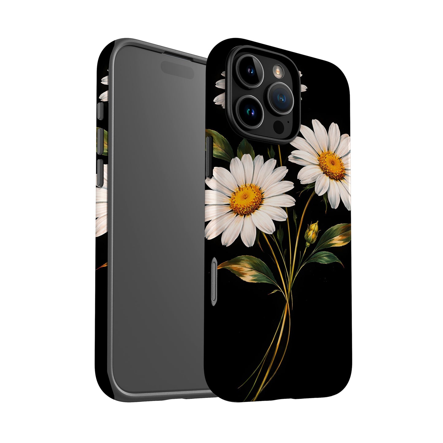 Custom Black Daisy Floral Print Case Phone Case