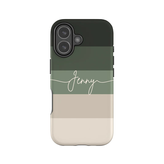Custom Forest Green Earth Stripes Case