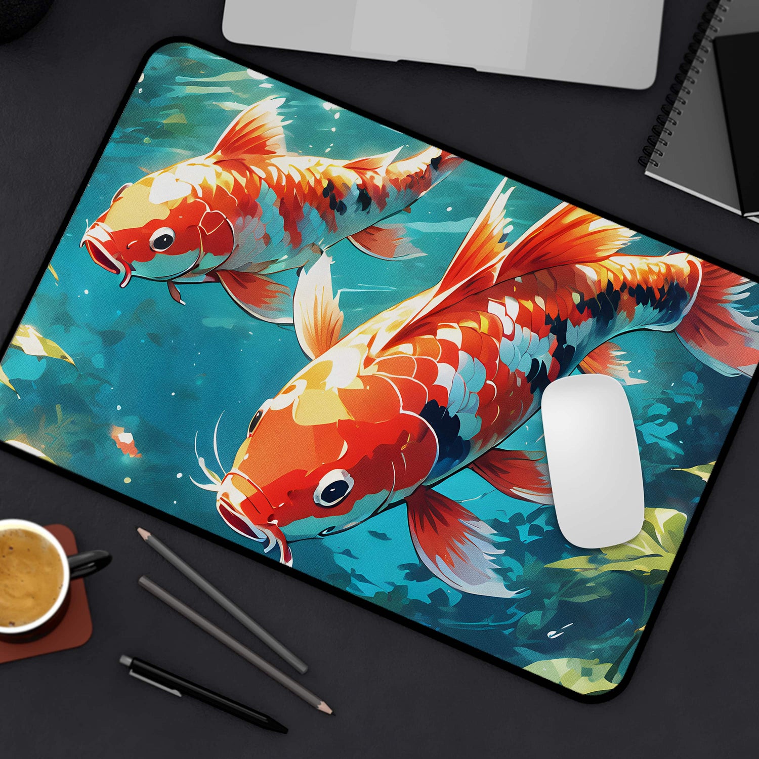 Koi Fish Japanese Carp Art Gaming & Desk Mat Desk & Gaming Mat