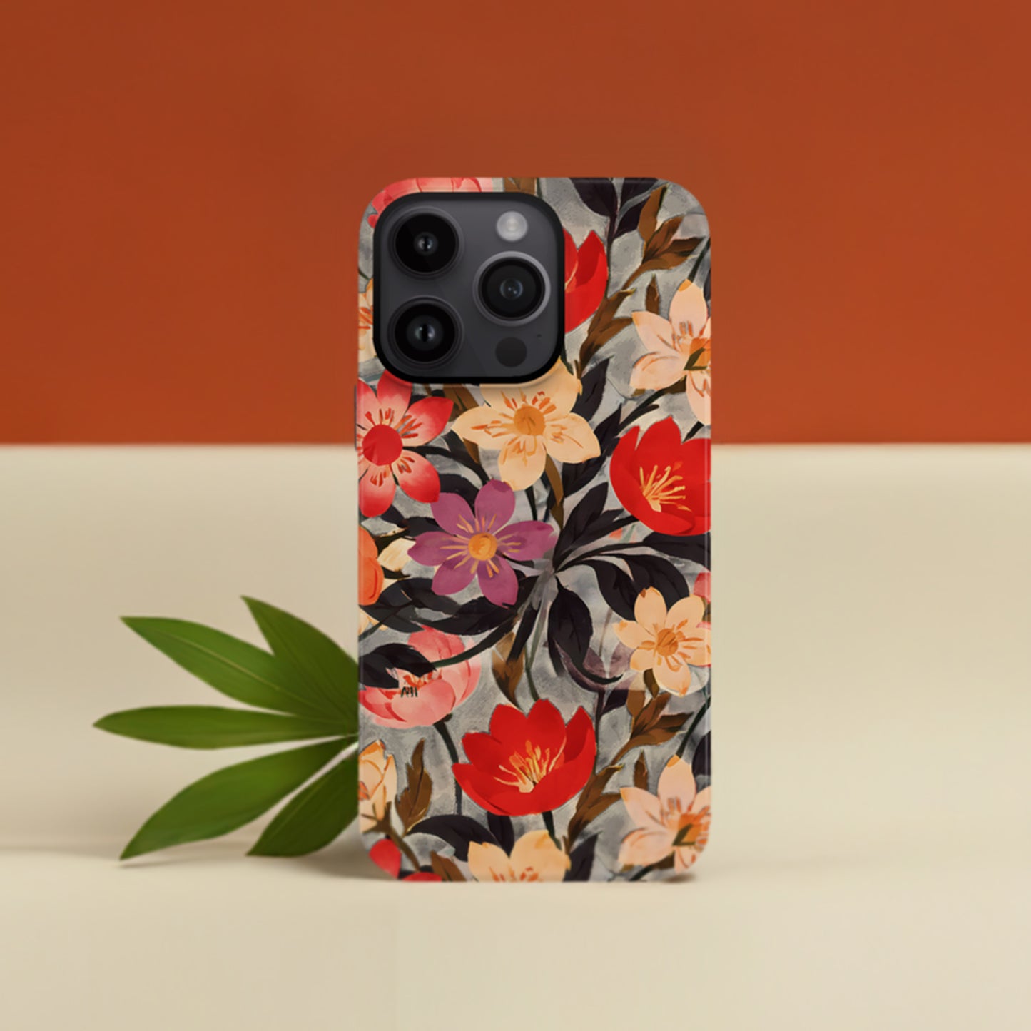 Japanese Floral Pattern Print Case iPhone 15 Phone Case