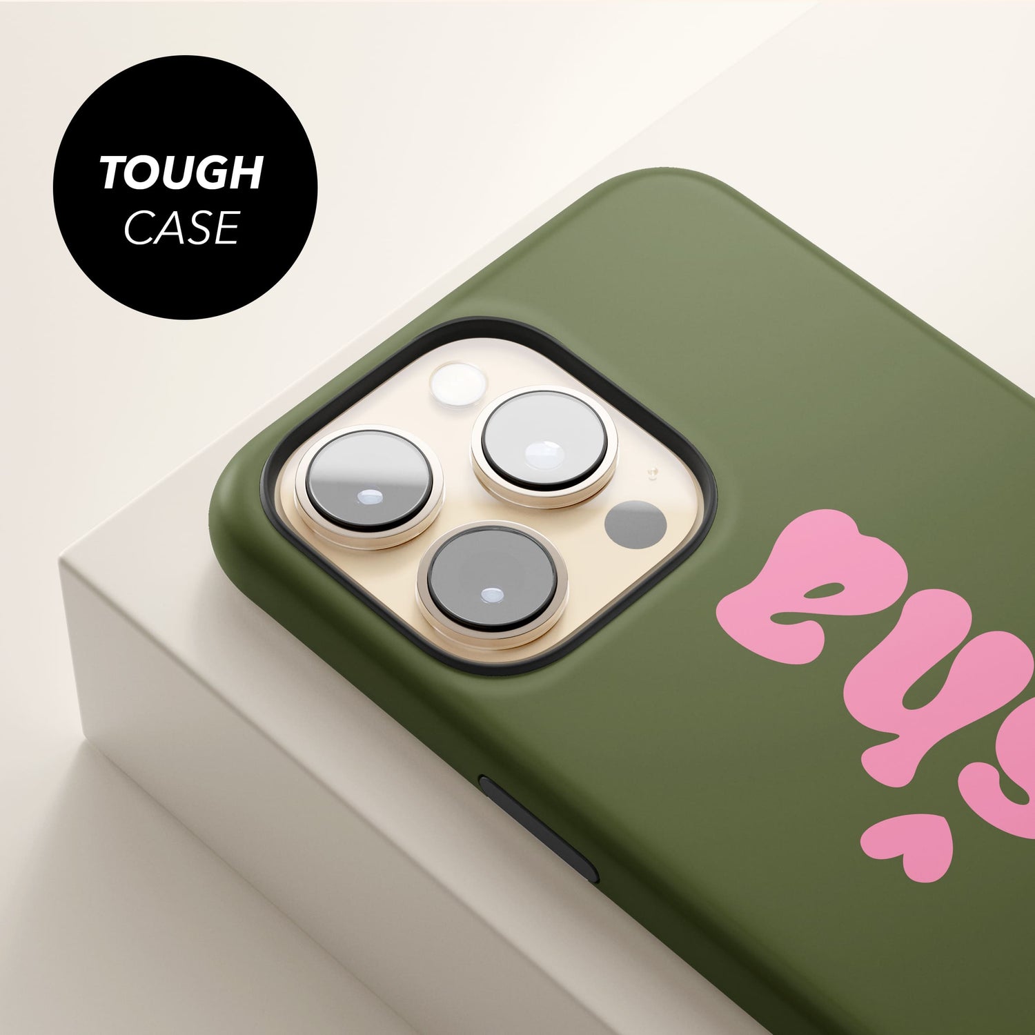 Khaki Pink Retro Custom Name Case  Phone Case