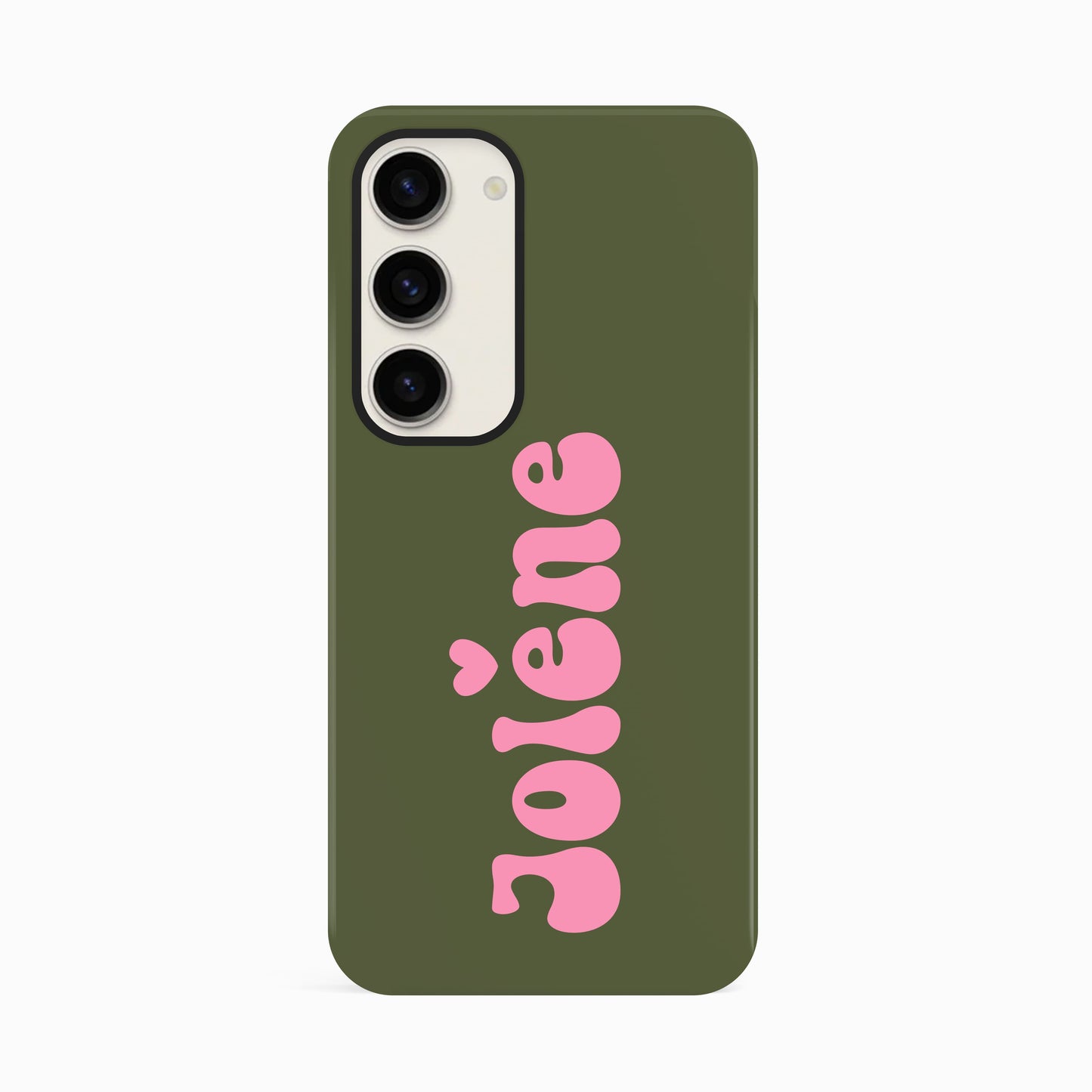 Khaki Pink Retro Custom Name Case Samsung Galaxy S23 Phone Case