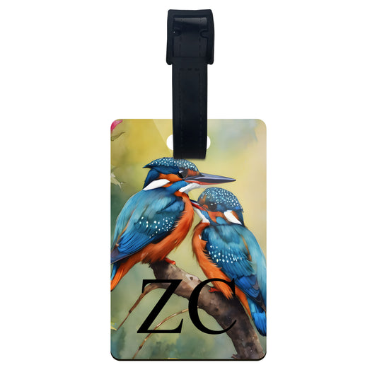 Kingfisher Bird Art Personalised Luggage Tag  luggage tag