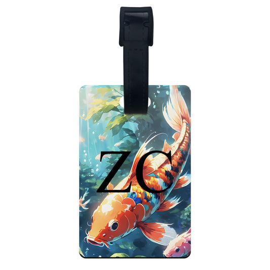 Koi Fish Art Personalised Luggage Tag  luggage tag