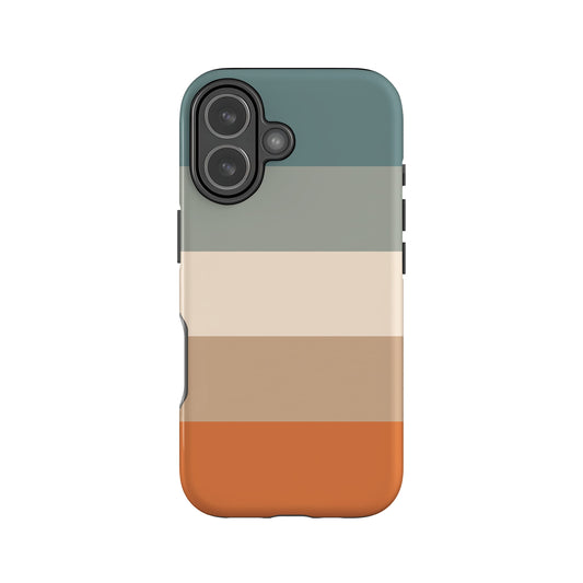 Muted Orange Blue Stripe Case
