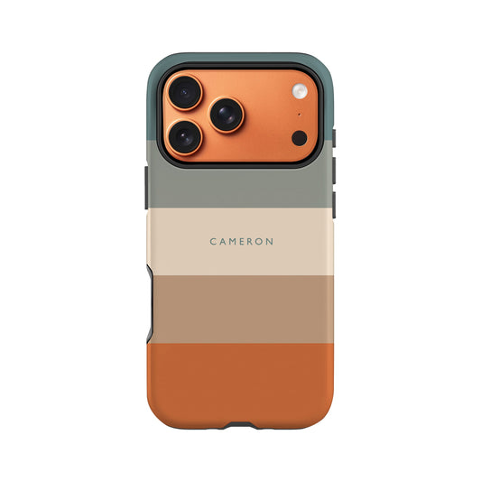 Custom Muted Blue Orange Stripe Case