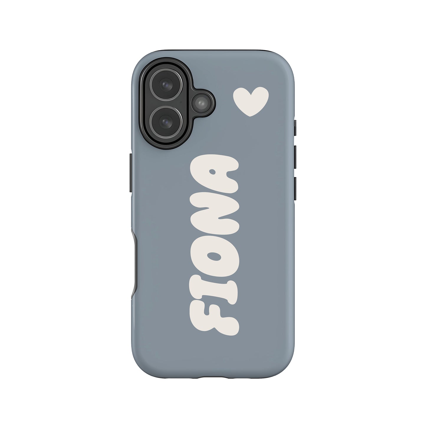 Custom Muted Blue Bubble Name Case iPhone 17 Phone Case