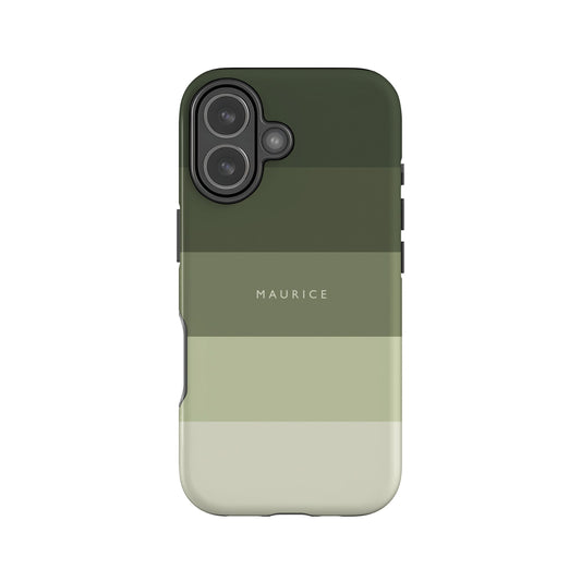 Custom Muted Green Stripes Case