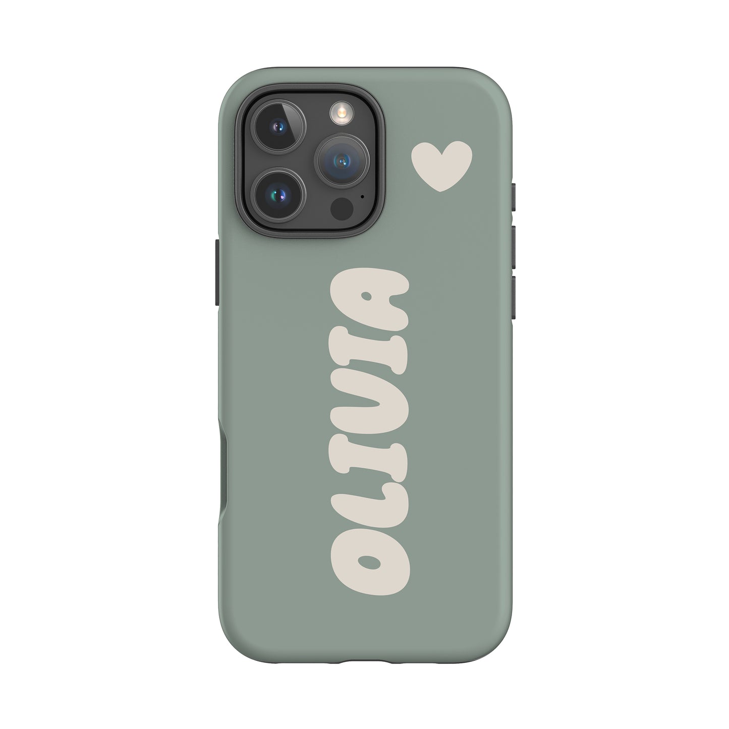 Custom Olive Bubble Name Case iPhone 17 Phone Case