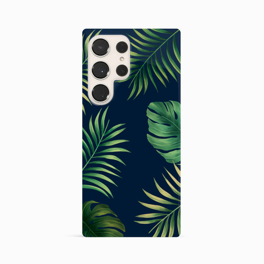 Navy Blue Tropical Palm Leaf Print Case Phone Case