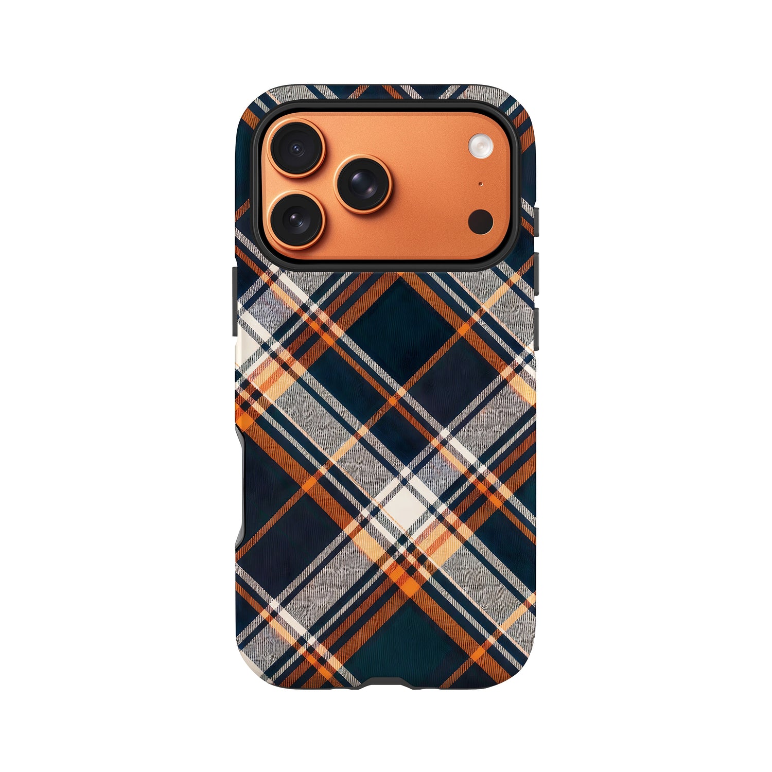 Orange Plaid Print Case iPhone 17 Pro Phone Case