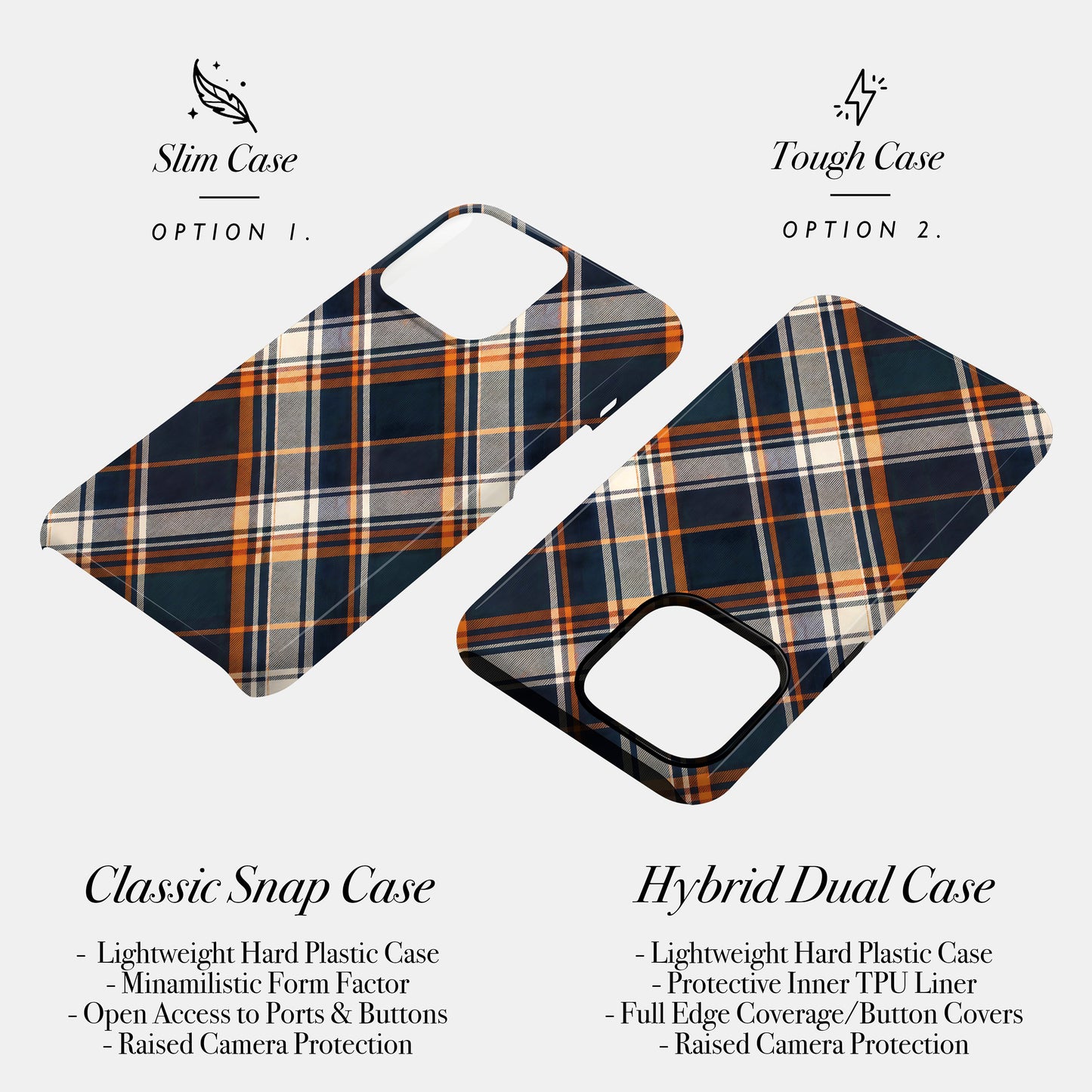 Orange Plaid Print Case Phone Case