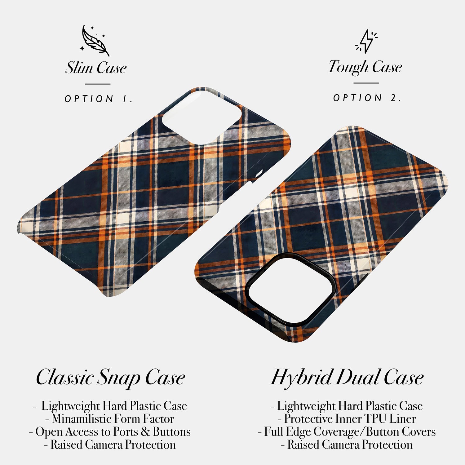 Orange Plaid Print Case Phone Case