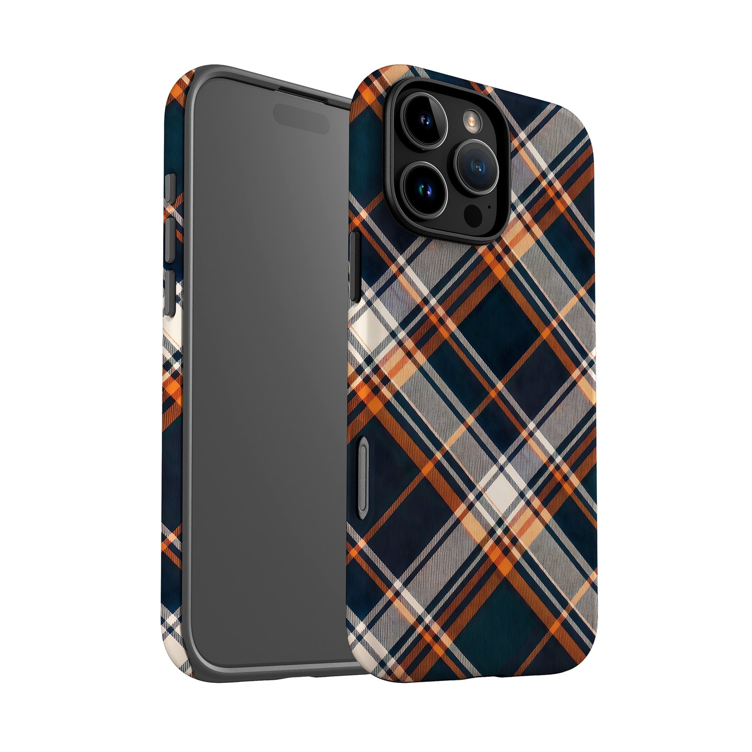 Orange Plaid Print Case Phone Case