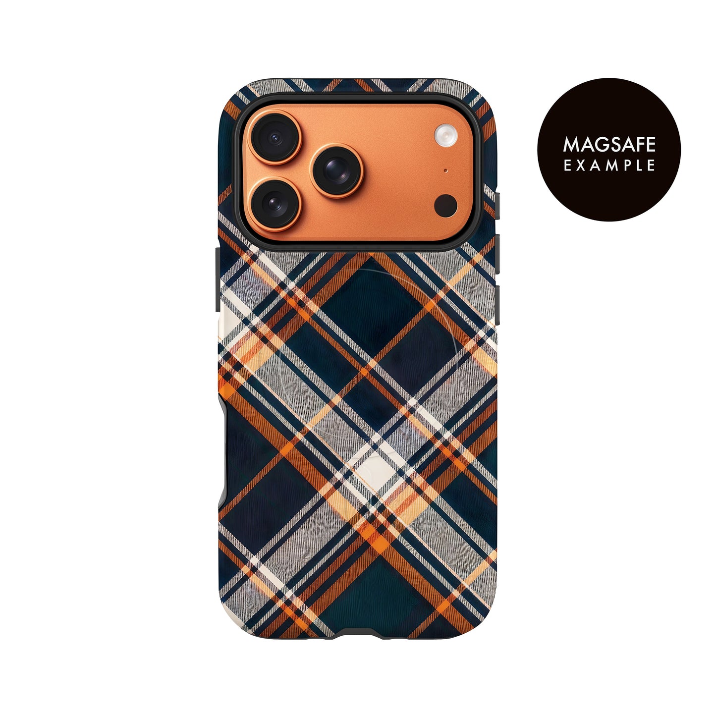 Orange Plaid Print Case Phone Case