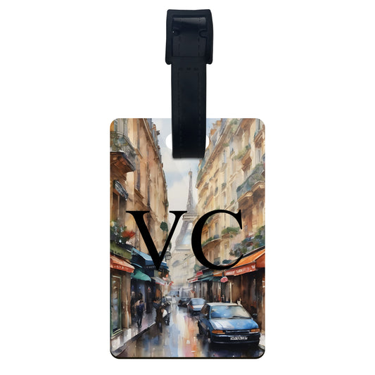 Personalised Initials Paris Art Luggage Tag  luggage tag