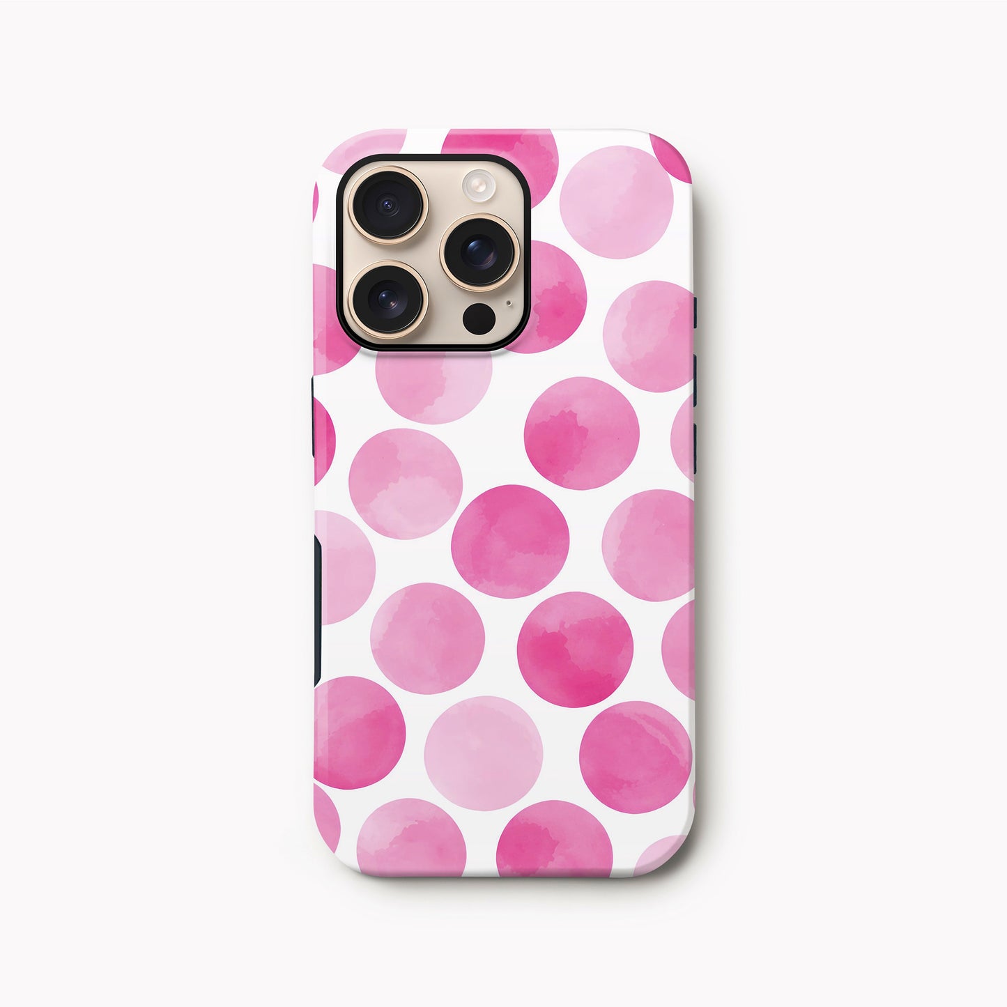 Abstract Pink Polka Dot Print Case iPhone 16 Pro Phone Case