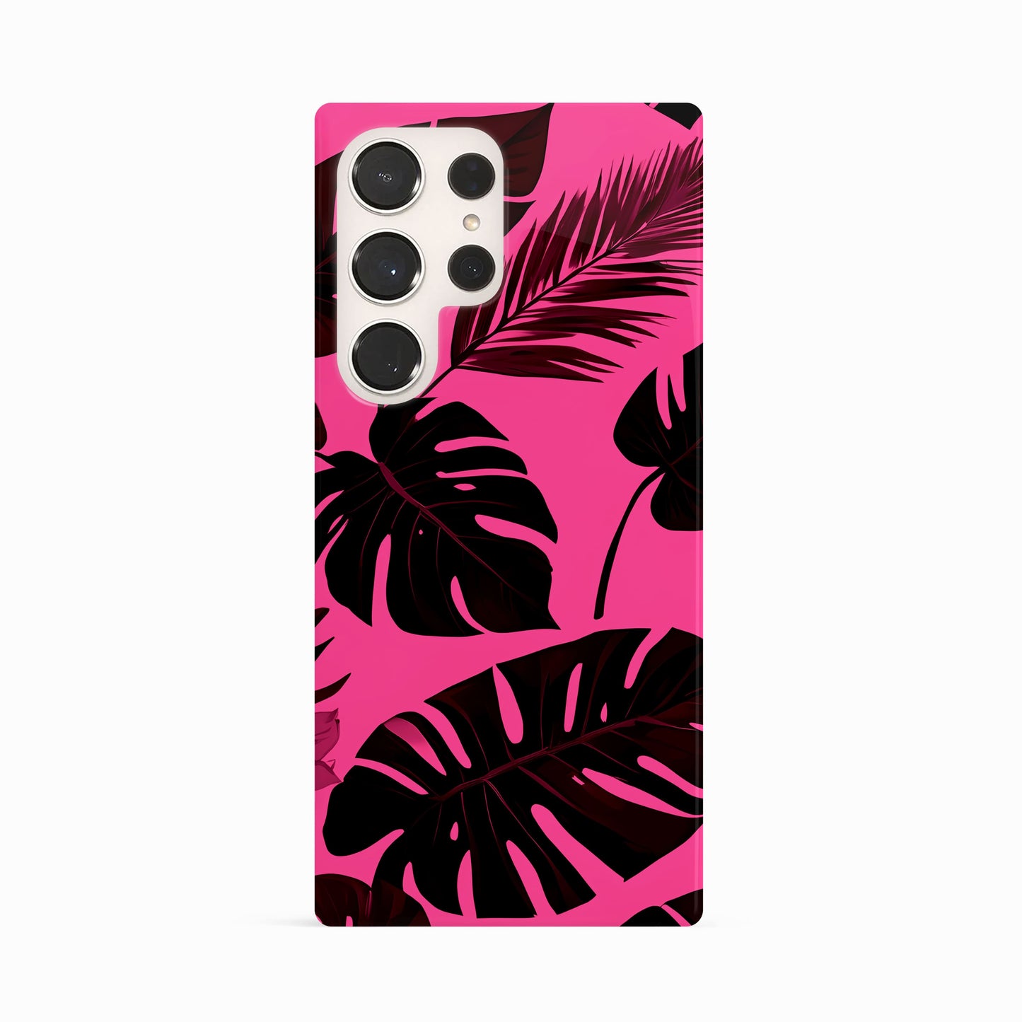 Hot Pink Tropical Print Phone Case Samsung Galaxy S23 Ultra Phone Case